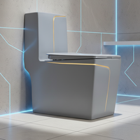 En gros WC intelligent en céramique universel à économie d'eau, cuvette carrée, chasse d'eau à jet automatique par siphon