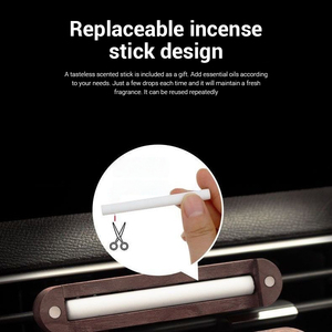 Ambientadores de coche con logotipo gratis, difusor de aire de ventilación automática, Clip de ventilación, difusor de madera de nogal negro para coche, Clip de ventilación de coche de madera - Product Image 6