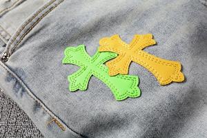 Pantalones <span class=keywords><strong>vaqueros</strong></span> <span class=keywords><strong>ajustados</strong></span> con estampado de Sánscrito y insignia cruzada para <span class=keywords><strong>hombre</strong></span> de alta calidad, pantalones <span class=keywords><strong>vaqueros</strong></span> <span class=keywords><strong>ajustados</strong></span> pintados con parche de cuero para <span class=keywords><strong>hombre</strong></span> - Product Image 5