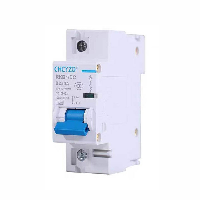 RKB1 DC Breaker 250A 2P 12V 125V Plastic 6kA Breaking Capacity for Energy Storage Systems and Industrial Control Cabinets