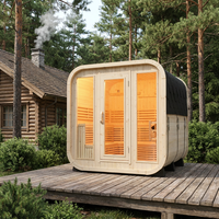 Diskon Terbatas Sauna Kubus Outdoor Modern Tahan Air Ruang Sauna Kayu Pinus Termo untuk 4 Orang untuk Villa Spa