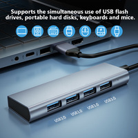SYONG Hub USB 3.0 4 ports haute qualité 5 Gbps * 4, ultra-fin en alliage d'aluminium, répartiteur USB-A pour ordinateur portable et extension de port PS5