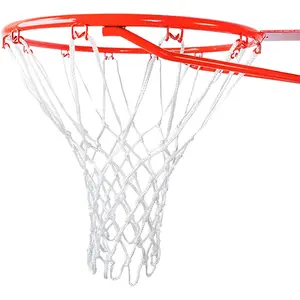 basketbol potası aksesuarı Suppliers-Ağır basketbol potası ağı değiştirme-tüm hava Anti kırbaç, uyarı standart kapalı veya açık jantlar-beyaz, 12 döngüler