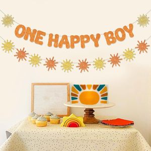 Decoraciones para el Primer Cumpleaños de un Niño <span class=keywords><strong>Feliz</strong></span>, Letreros de <span class=keywords><strong>Feliz</strong></span> Cumpleaños de 1 Año Estilo Boho, Decoraciones Retro Hippie para la Fiesta del Primer Cumpleaños - Product Image 4