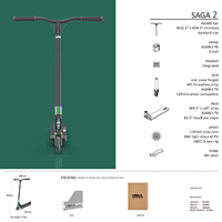 Trottinette freestyle professionnelle en aluminium léger OEM pour adolescents et adultes avec roues en alliage de 110 mm et système de compression IHC/HIC