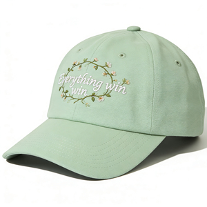 Casquette de baseball brodée de fleurs vert clair, réglable avec fermeture snapback, chapeau de soleil pour activités de plein air - Product Image 2