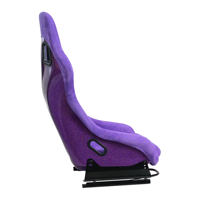 Siège baquet de course universel en fibre de carbone violette, avec finition brillante en fibre de verre et paillettes violettes, livraison gratuite aux États-Unis