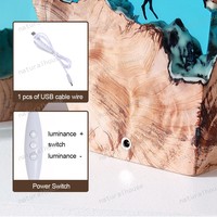 Lampe de chevet LED en résine époxy faite à la main, motif surf océanique, décoration 3D pour bureau, chambre et fête