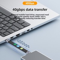 Kabel Data USB4 Dual-head Type-C FPC Fitur Lengkap 40 Gbps PD Pengisian Cepat 240 W Audio-video 8K Kabel Silikon