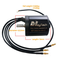 Moteur BLDC pour skateboard électrique Maytech 3.5KW Haute efficacité 6374 170KV Outrunner Brushless Hall Sensored Motor