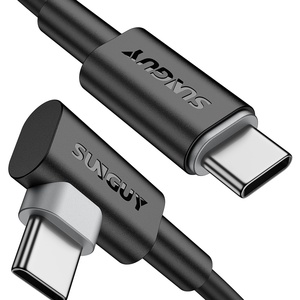 SUNGUY USB C 60W 90 Degree USB C CableFast <b>Charging</b> Data <b>Cable</b> TPE Material Type C Charger for Phones and Laptops - Product Image 1