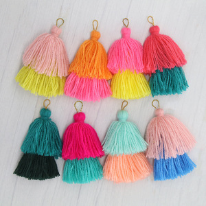 Bán Buôn Handmade 7Cm Bông Bohemian 2 Lớp Tua Hoa Tai Rìa Tòn ten Số Lượng Lớn Tua - Product Image 3