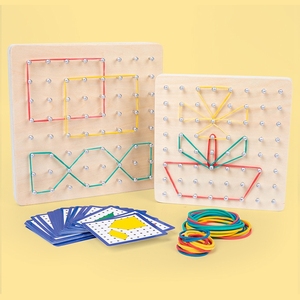QINGTANG CRAFTS Tablero de Clavijas de Madera con Patrones, Juguete Creativo, <span class=keywords><strong>Geoboard</strong></span> de Madera - Product Image 5
