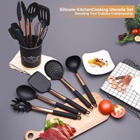 Best-Seller : Ensemble d'Ustensiles de Cuisine 17 Pièces en Silicone – Résistant à la Chaleur, Antiadhésif, avec Poignées Or Rose