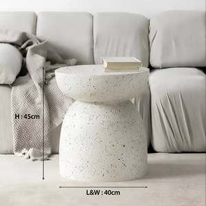 <span class=keywords><strong>Table</strong></span> de jardin en faux terrazzo blanc, uniquement adaptée à votre jardin, mais également adaptée aux espaces de vie comme <span class=keywords><strong>table</strong></span> d'appoint - Product Image 3