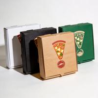 Boîtes à pizza pliables jetables pour usage commercial, impression de logo personnalisée via impression offset ; emballage en carton ondulé pour aliments