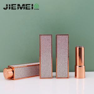 JIE MEI Stock Produit populaire Pop UP Rose Gold Leather D12.1MM Tube de rouge à lèvres vide Container Square Lipstick Case Custom Logo - Product Image 2