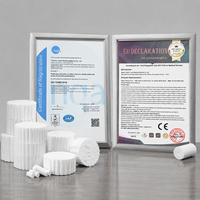 Rouleaux de coton dentaire sans peluches 3/4 po (18 mm) à absorption rapide, en pur coton, consommables dentaires jetables pour cliniques dentaires