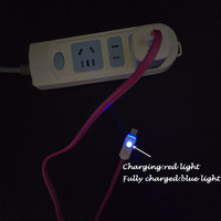 Kabel data USB ke USB C, ponsel pintar logo Android tampilan LED pengisian cepat
