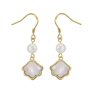 Pendientes Hipoalergénicos de Plata de Ley 925, Pendientes Colgantes con Perlas de Agua Dulce y MOP, Chapados en Oro de 14K y Rodio <span class=keywords><strong>para</strong></span> Mujer, Regalo - Product Image 6