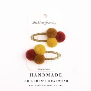 مشابك شعر مصنوعة يدويًا لطيفة من مادة BB للفتيات 5 حلوة الطراز Pom إكسسوارات شعر للأطفال هدايا مفضلة - Product Image 6