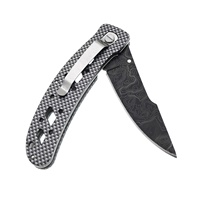 Couteau de poche pliant en acier inoxydable 3Cr13 Camo Coated Carbon Fiber Liner Lock with Belt Clip Colorful Foldable Knife for women