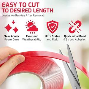 Cinta Acrílica Transparente Gmark, Ultrafina, de Doble Cara, Industrial, con 2 Adhesivos, Resistente a Altas Temperaturas, para <span class=keywords><strong>Horno</strong></span> Comercial - Product Image 3