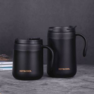 Stainless Steel Vacuum Insulated Double Wall Office Travel Cup With <b>Thermos</b> Lid and Handled Cap - Product Image 3