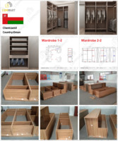 CBMMart Armoire de rangement moderne personnalisée avec penderie dans la chambre OEM ODM Armoires de maison en MDF