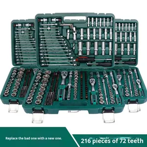 طقم أدوات ميكانيكية لإصلاح السيارات CT-39 مكون من 216 قطعة، مصنوع من الفولاذ الكروم فاناديوم، صندوق معدني متين، يدعم تصنيع المعدات الأصلية، مع مبرد يدوي - Product Image 2