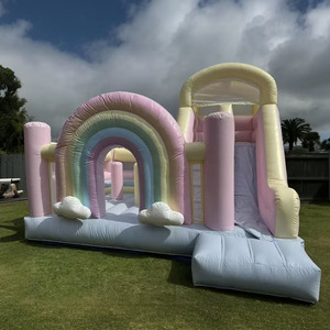 Castillo Inflable con Tobogán, Trampolín <span class=keywords><strong>Arco</strong></span>íris para Fiestas Infantiles, Alquiler de Juegos Inflables, Castillo Brincolín con Tobogán - Product Image 3