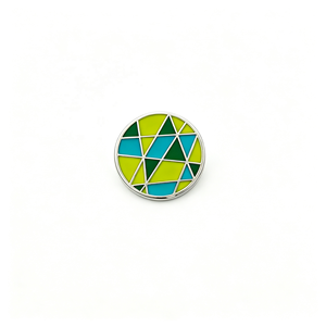 Modern Geometric Enamel <b>Pin</b> Circular Silver Plated Zinc Alloy Art Collectible <b>Metal</b> Craft - Product Image 1