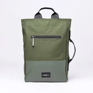 CHANGRONG özel organik pamuk ve geri dönüştürülmüş polyester erkekler dizüstü bilgisayar seyahat sırt çantası