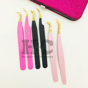 Vente en gros de pinces à épiler pour extension de cils, lot de fabrication OEM, en acier inoxydable, pince à cils à pointe pointue, logo privé, vison - Product Image 2