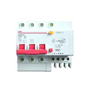 Grupo ad de protetor de corrente trifásico, quatro fios on/switch/disjuntor/residual protetor de corrente DZ47LE-63/3p + n 10a