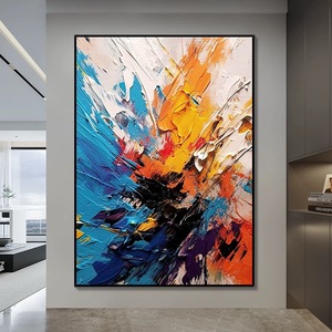 Pintura al Óleo Abstracta Moderna y Ecológica, Hecha a Mano y Personalizada, para Decoración de Pared de Sala de Estar, sobre Lienzo, SC-20251019-1, Personalizable - Product Image 1