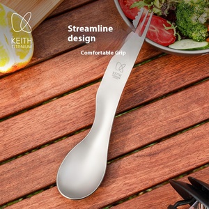 Vajilla de Picnic al aire libre Multicolor de titanio 3 en 1 de alta calidad para acampar para senderismo y aventuras de flores de hielo - Product Image 5