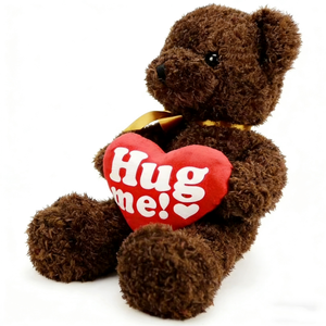 Oso de peluche marrón personalizado, oso de peluche con forma de corazón, oso de peluche con pelo rizado. - Product Image 5