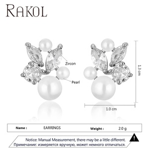 Rakol ต่างหูไข่มุกชุบทอง, ต่างหูแฟชั่น2025ของผู้หญิง EP5566 - Product Image 3