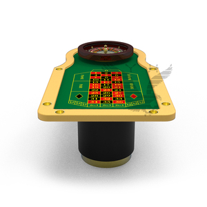 YH Casino Table Jeu De Luxe Vert Maison Bois Casino <span class=keywords><strong>Roulette</strong></span> Roue Table a Roulettes - Product Image 3