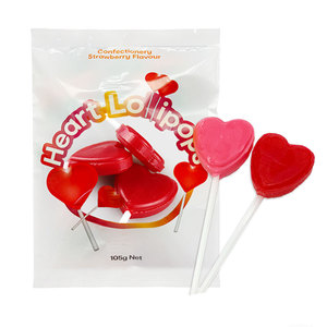 Bonbons durs aromatisés aux fruits halal personnalisés en gros, sucettes colorées en forme de cœur, en-cas sucrés - Product Image 3