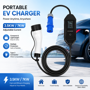 เครื่องชาร์จรถยนต์ไฟฟ้าแบบพกพา 7kW 32A หน้าจอขนาดใหญ่ ปลั๊ก EU กันน้ำ IP65 ปรับกระแสไฟได้ - Product Image 3