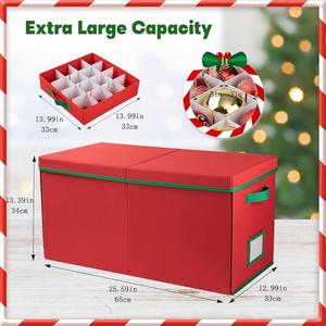 Caja <span class=keywords><strong>de</strong></span> Almacenamiento <span class=keywords><strong>para</strong></span> Adornos Navideños con Divisores, Organizador <span class=keywords><strong>de</strong></span> Bolas <span class=keywords><strong>de</strong></span> Navidad <span class=keywords><strong>de</strong></span> Gran Capacidad <span class=keywords><strong>para</strong></span> Guardar Decoraciones Navideñas - Product Image 3