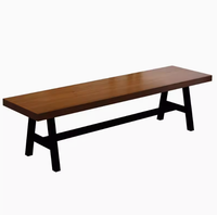 Combinaison de chaise de Table longue en bois pour hôtel pour Restaurant café cantine Hotpot Table à manger banc ensemble
