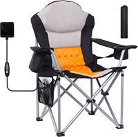 Fauteuil chauffant Yunju avec coussin chauffant, chaise double lune, chaise pliante USB pour le camping, tissu Oxford, mobilier d'extérieur