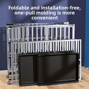 Stainless Steel Dog Crate-Large/Medium-Sized Compact Folding Rectangular Design Toilet Tray for Golden Retrievers Border <strong>Collies</strong> - Product Image 5