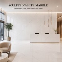 Dalle en pierre frittée 1600x3200mm, aspect marbre blanc poli avec veines grises, pour murs, sols et comptoirs de villas de luxe