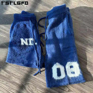 Custom Unisex Mohair Wool <strong>Shorts</strong> Pants Print Oversized <strong>Below</strong> <strong>Knee</strong> Drawstring Streetwear Fluffy Fuzzy Kinit Mohair <strong>Shorts</strong> for <strong>Men</strong> - Product Image 2