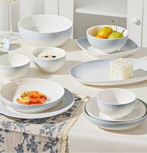 High Quality Control Creative Design Embossed Ceramic Dinnerware <b>Sets</b> for Households & Hotels-<b>Microwave</b> & Dishwasher Safe - Product Image 4