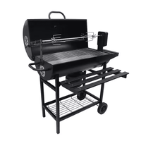 Barbecue américain de style moderne, four à charbon en métal pour usage domestique, idéal pour l'extérieur, la cour, les B&B, la terrasse et les fêtes.